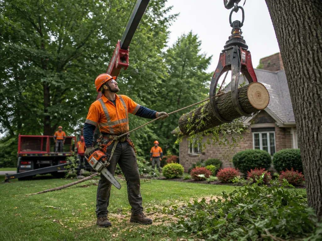 Crane-Assisted Tree Removal